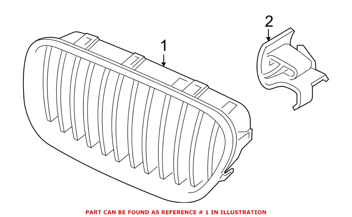 BMW Kidney Grille - Front Driver Side 51137412325